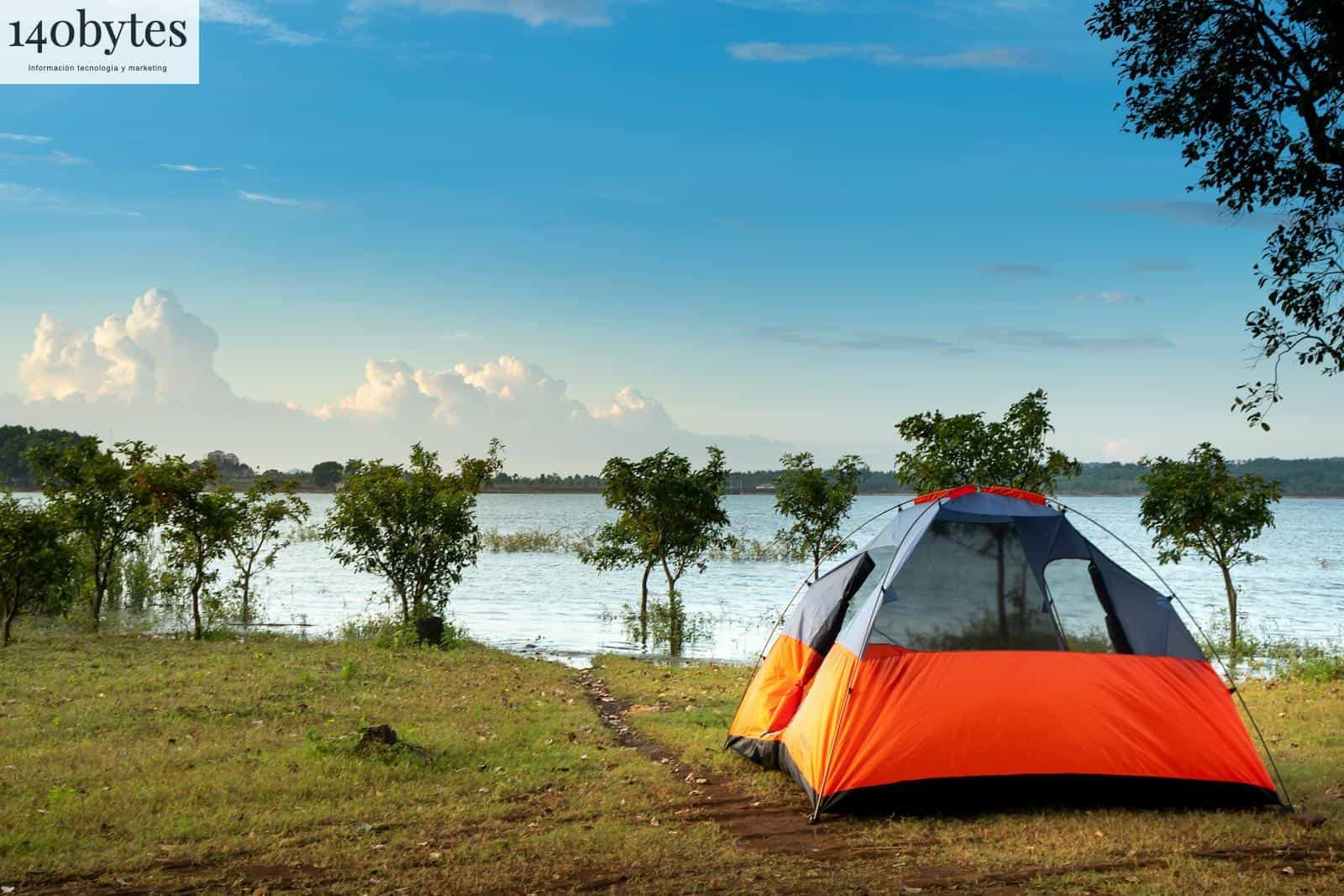 Camping Dome Tent Near a Body of Water