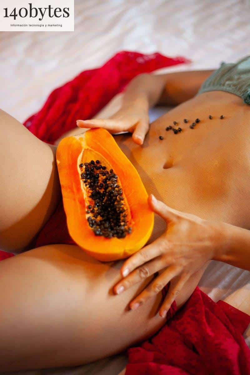 Papaya on Woman's Belly