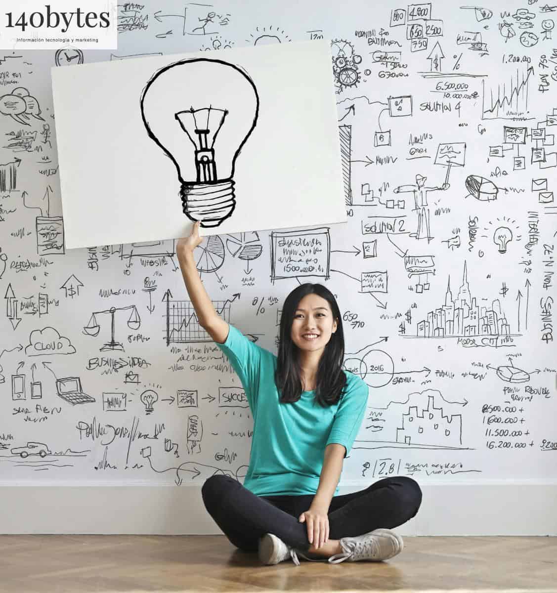 Woman Draw a Light bulb in White Board